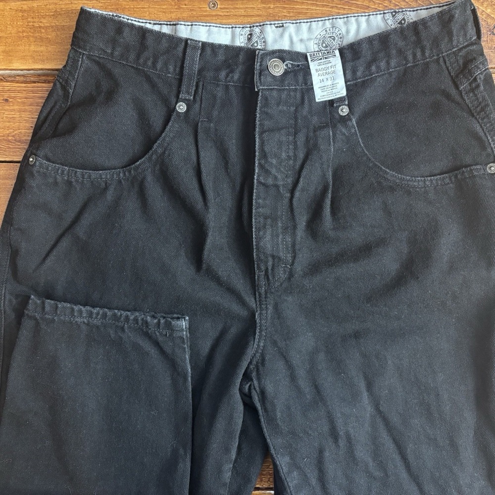 Vintage Brittania Baggy‎ Fit Mom Jeans Women's 14 (Fits 30x31) Black High Rise